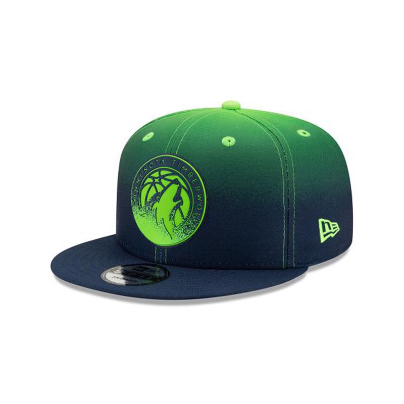 NBA Minnesota Timberwolves Back Half 9Fifty Snapback (BAV2661) - Blue New Era Caps